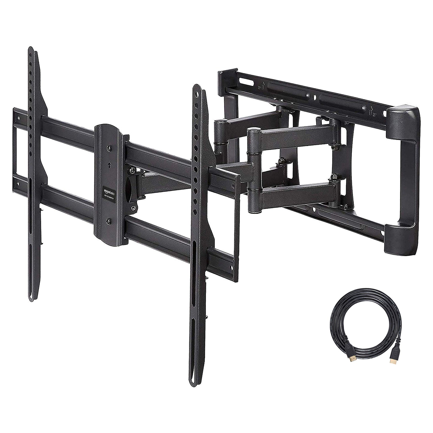 Amazon Basics Heavy-Duty Dual Arm, Full Motion Articulating TV Mount for 37-80 inch TVs up to 132 lbs, fits LED LCD OLED Flat Curved Screens