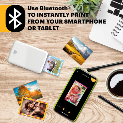 KODAK Step Wireless Mobile Photo Mini Printer (White) Compatible w/ iOS & Android, NFC & Bluetooth Devices