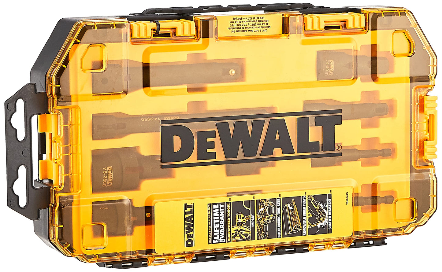 DEWALT Impact Driver Socket Adapter Set, 10-Piece 3/8" & 1/2" Drive Metric (DWMT74741) , Black