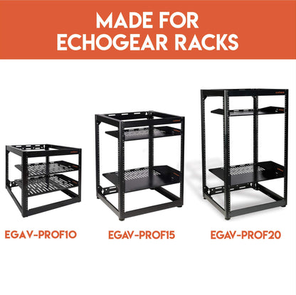 ECHOGEAR 1U Server Rack Shelf - 19" Shelf Holds Up to 30lbs of Network Gear - Compatible with Most Racks - Vented for Maximum Airflow