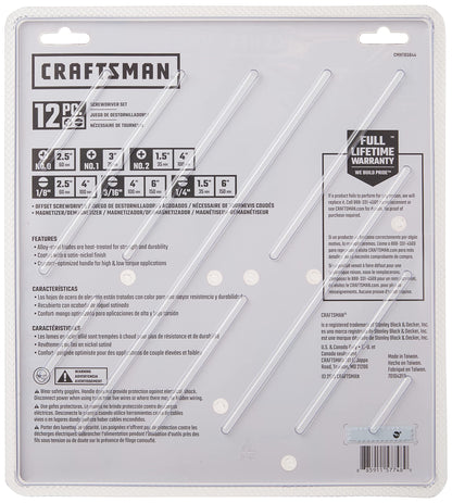 CRAFTSMAN Screwdriver Set, Assorted, 12-Piece (CMHT65044)