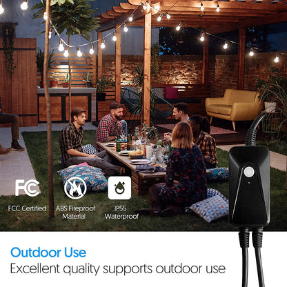 Smart Dimmer Plug, FREECUBE Outdoor Smart Plug for Dimmable Christmas Lights Works with Alexa and Google Assistant, Outdoor WiFi Plug Timer Remote Control, IP55 Waterproof