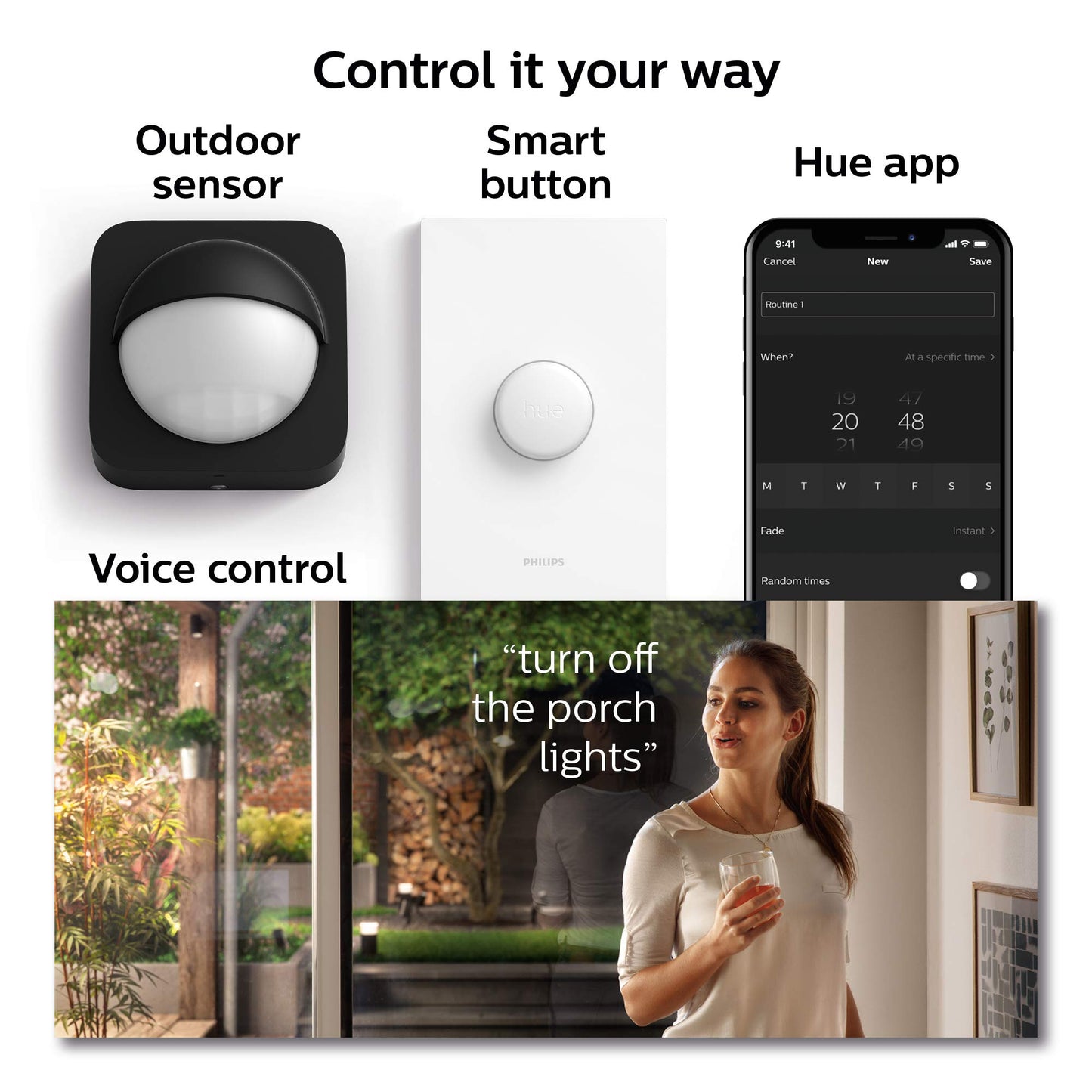 Philips Hue Econic Outdoor White & Color Wall & Ceiling Light Fixture (Hue Hub Required, Works with Alexa, Apple Homekit & Google Assistant)