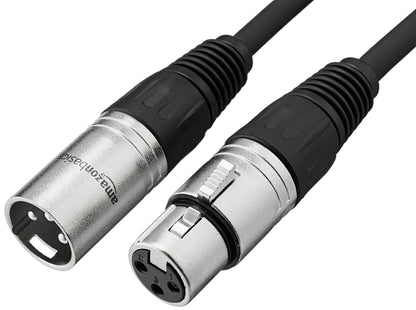 Amazon Basics XLR Male to Female Microphone Cable - 25 Feet, 2-Pack, Black