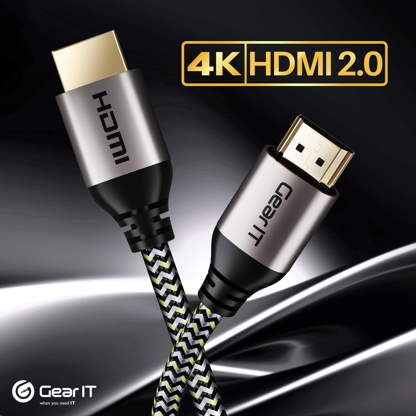 GearIT HDMI Cable (10-Pack / 16.4ft / 5m) High-Speed HDMI 2.0b, 4K 60hz, 3D, ARC, HDCP 2.2, HDR, 18Gbps - Nylon Braided Cord