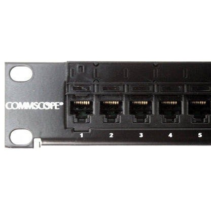 Commscope UNP-U-610-1U-24 760180042 Patch Panel, Cat6, 24-Port, 1U, Black