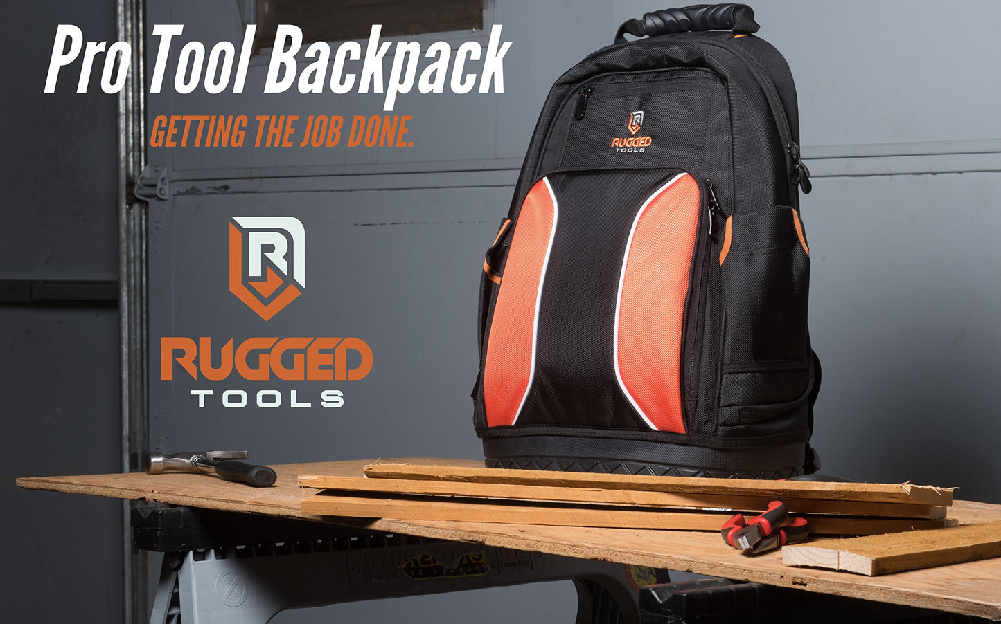 Rugged Tools Pro Tool Backpack - 40 Pocket Heavy Duty Jobsite Tool Bag Perfect Storage & Organizer for a Contractor, Electrician, Plumber, HVAC, Cable Repairman