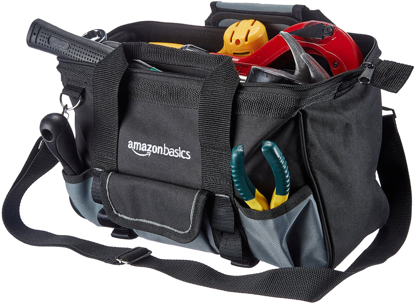 Amazon Basics Durable, Wear-Resistant Base, Tool Bag with Strap, Electrician's, 50 Pocket
