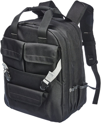 Amazon Basics Durable, Padded Tool Bag Backpack, Black - 75 Pocket