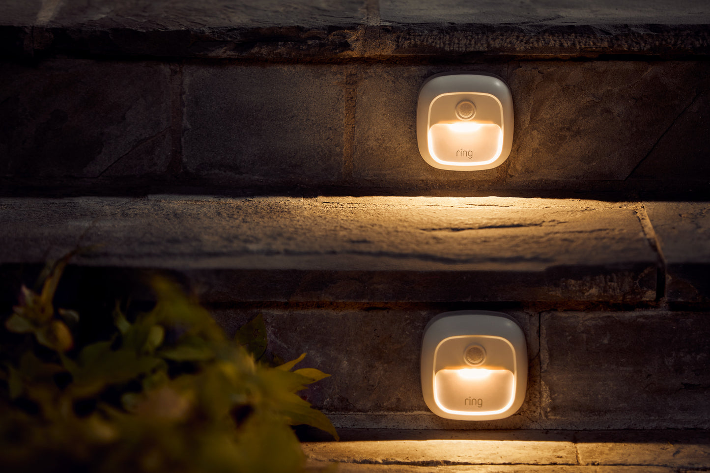 Smart lighting on brick steps